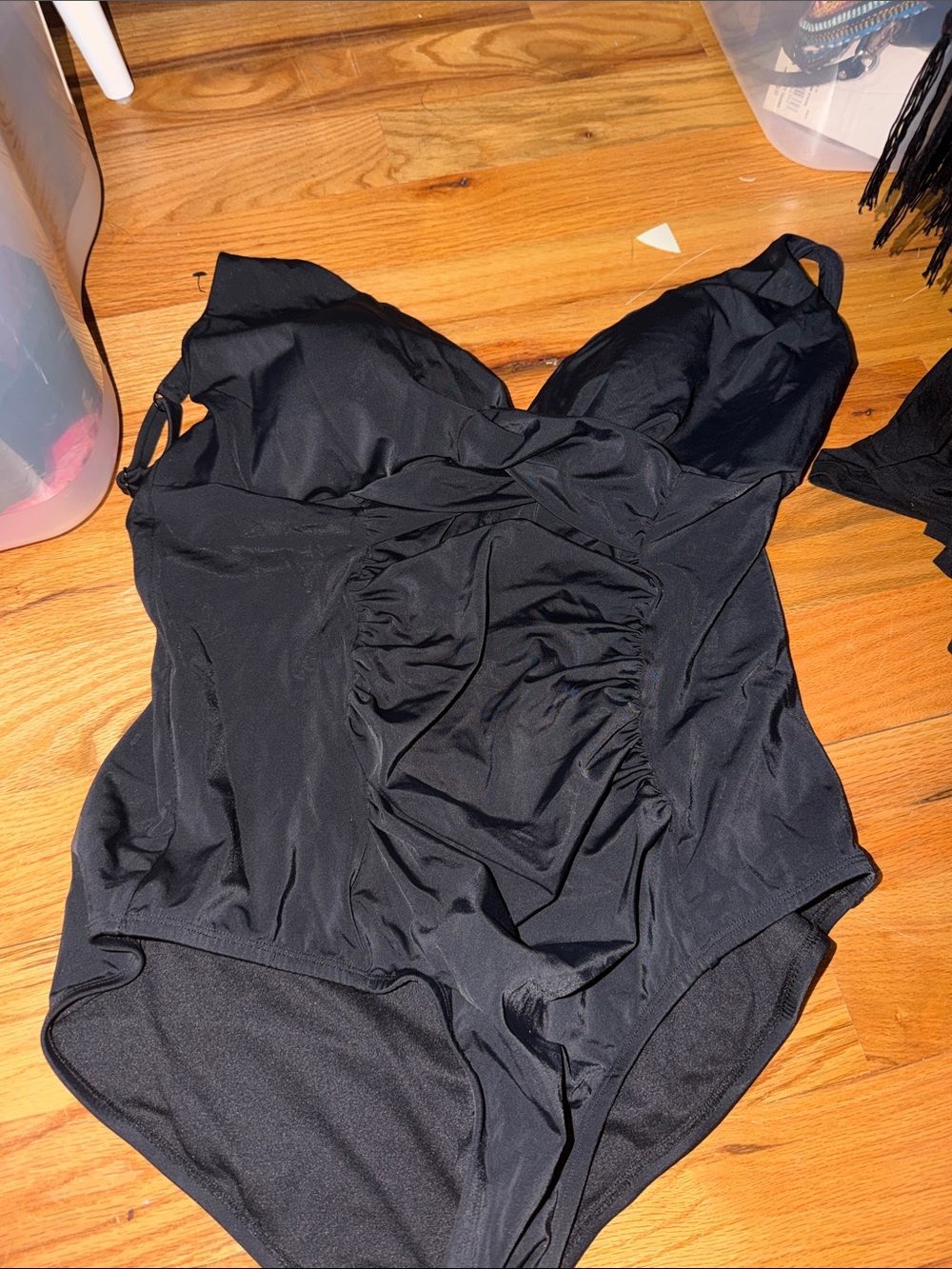 Swimsuits For All Black Ruched One-Piece Swimsuit